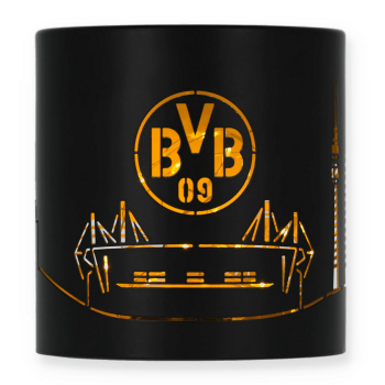 Borussia Dortmund BVB Windlicht Skyline Schwarz 10 cm mit Logo